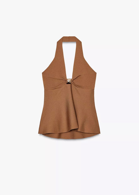 TOP HALTER PEPLUM