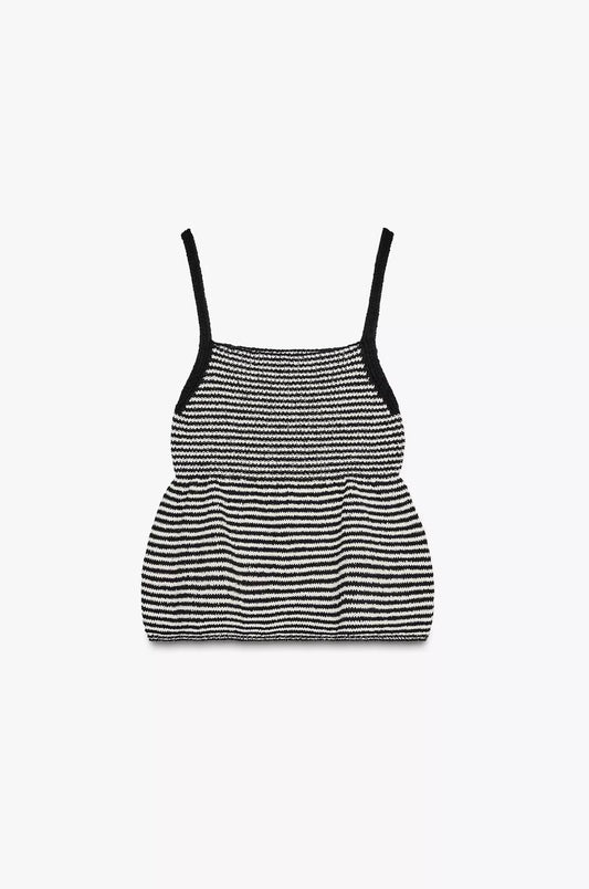 TOP PUNTO RAYAS PEPLUM
