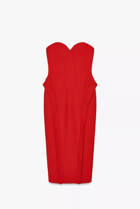 VESTIDO MIDI ESCOTE CORAZÓN