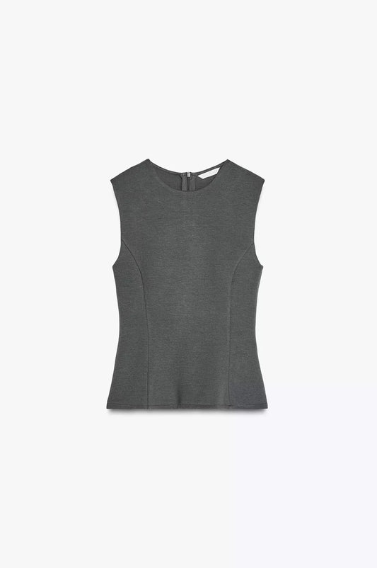 TOP PEPLUM INTERLOCK