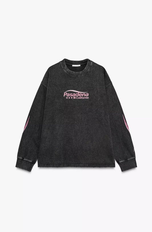 PLAYERA EFECTO LAVADO TEXTO