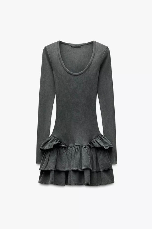 VESTIDO OLANES EFECTO LAVADO