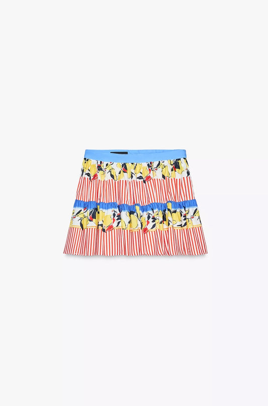FALDA CORTA ESTAMPADO LIMONES